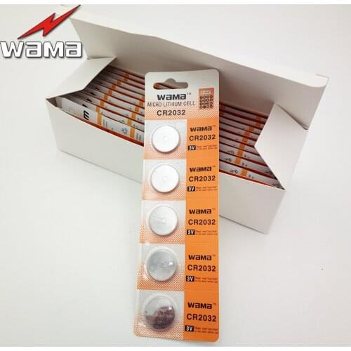 100pcs/20pack Wama 3V CR2032 Button Cell Coin Batteries Li-ion LIthium Car Remote Battery New Wholesales in Bulk