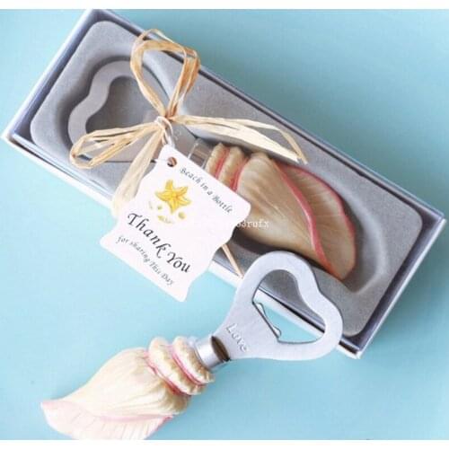100 pcs Conch Bottle Openers Favors Gift for Guest Beach Series Wedding Sea Shell Bottle Opener Kithcen Accessories