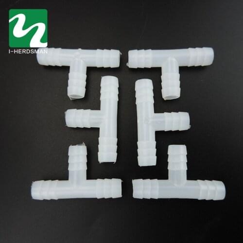 1000pc Bird Rabbit Drinking Waterer Pipe Tee Pipe Chicken Waterer Fitting Quail Feeder Farming Supplies Plastic Tee Diameter 1cm