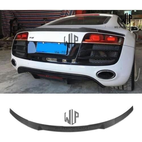 R8 High Quality Carbon Fiber 3pcs/set Rear Spoiler Car body kit For Audi R8 GT V8 V10 Car Trunk Wing Car styling 06-15