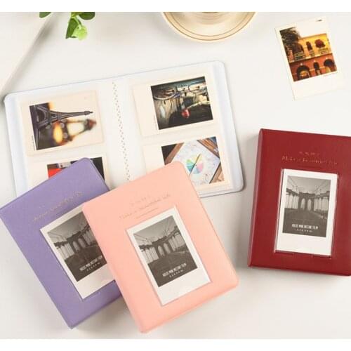 64 Pocket 3 Inch Mini Photo Album Insert PP Photo Album Business Card Book Film Polaroid Mini Instant Painting Storage Case