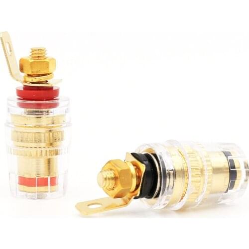 8Pcs Best Promotion Amplifier Speaker Terminal Binding Post Connector 32mm Crystal Terminals Connector For 4mm Banana Plug Jack