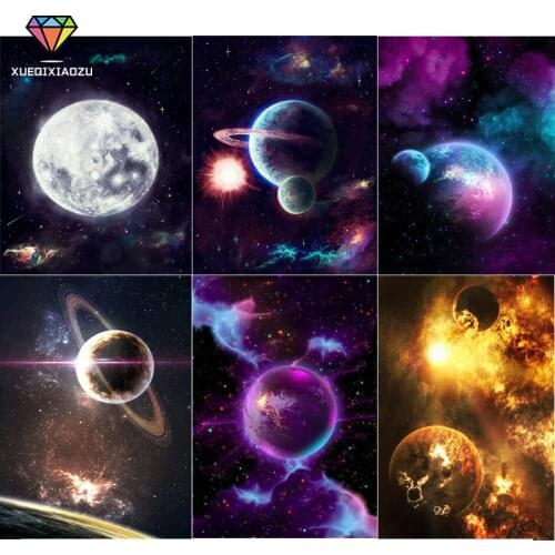 5D DIY Diamond Painting Fantasy Starry Sky Landscape Color Planet Full Circle Diamond Embroidery Handmade Cross Stitch Gift