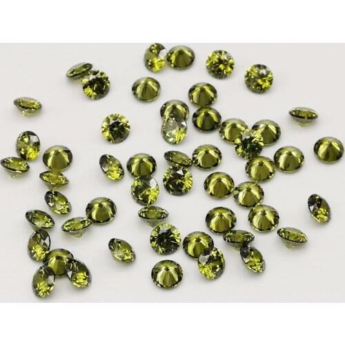 Free Shipping 200pcs 1mm-3mm AAAAA Round Shape Peridot Green Loose CZ Cubic Zirconia Stone