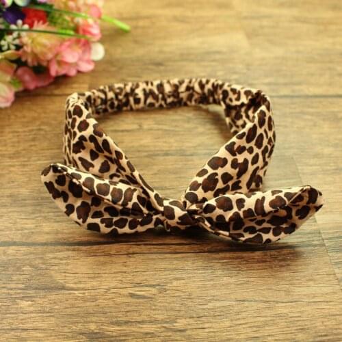 Free shipping Child cotton leopard bows headbands hairbands baby girls leopard cotton headbands hair accessories headwear