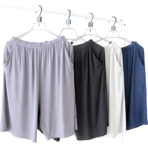 Plus size Sleep Lounge Pants Men pajamas bottoms Modal Summer Shorts Sandbeach Casual wear pijama hombre Couples Sleepwear 110kg