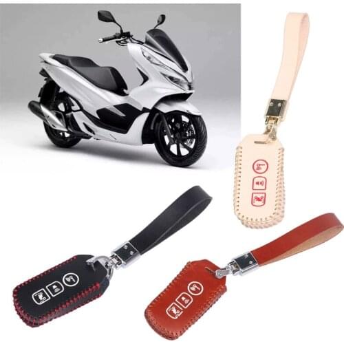 For PCX150/125 Car Key Cover for Leather Key Cover Motorcycle Accessorie Remote Control Key Case Cover Black/brown/beign