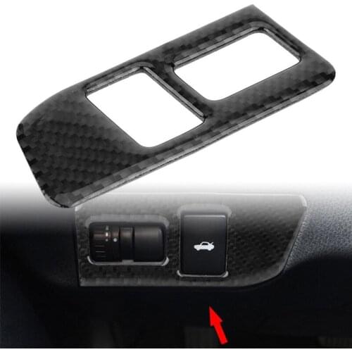 1pc Black Trunk Switch Button Frame Cover Carbon Fiber Decorative Frame Accessory Part Fit For Toyota 86 Subaru BRZ Scion FRS