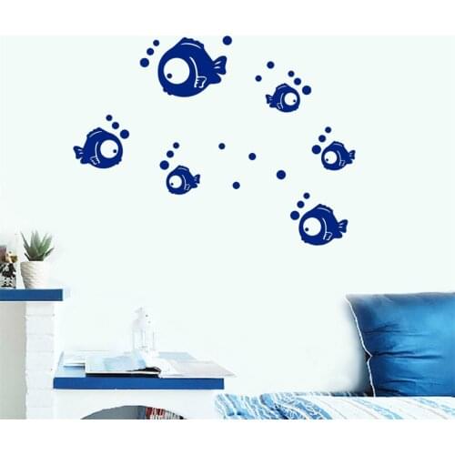 KAKUDER wall sticker new DIY Creative cute fishes Decal Removable Wall sticker Decal Art Room Decoration bedroom decor pegatinas