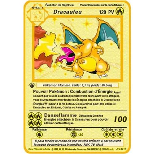 Pv French Pokemons Card Anime V Vmax Mewtwo Dracaufeu Tortank Game Battle Carte Trading Children Pokemon Gold Card Kaarten Toys