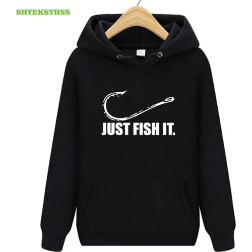 Fishing enthusiast mens hoodie just fish it funny fishing angler hook bait hoodies mens outdoor sportswear 2020 new sweatshirt