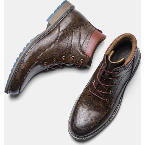 Men Leather Boots Wootten Brand Ankle Boots Mens Casual Shoes