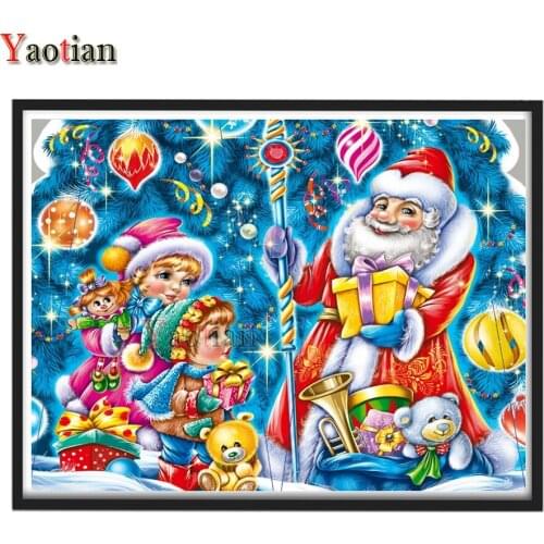 Diamond Painting Cartoon Santa Claus And Kids Diamond Embroidery Kit Square/Round Drill DIY Cross Stitch Mosaic Art Craft Decor