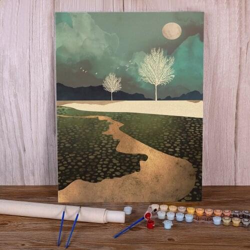 Modern Abstract Landscape Coloring By Numbers Painting Package Acrylic Paints 40*50 Painting On Canvas Handmade Art