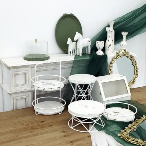 SWEETGO wedding cake stand set vintage White storage racks Gold ginkgo leaf resin trays tableware Home decoration party supplier