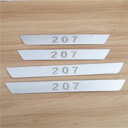 Good quality Praised Stainless Steel Door Sill Scuff Plate car accessories car-styling threshold Article For Peugeot 207