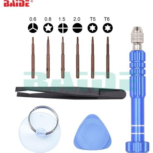 New Opening Tools Kit 0.6Y Phillips Plasic Tweezers Precision Screwdriver Bit Tool Set for iPhone Huawei Repair 200pcs/lot