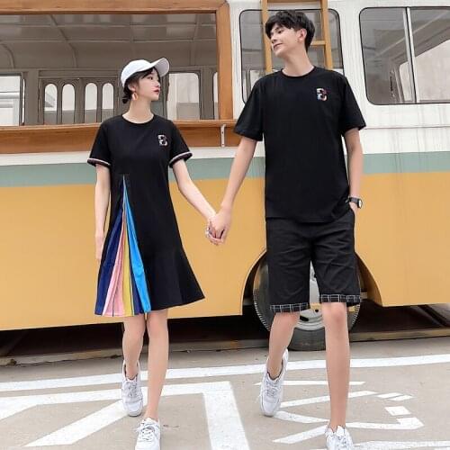 Couples wear summer dress new realistic 2021 dress T-shirt couples clothes couples clothing