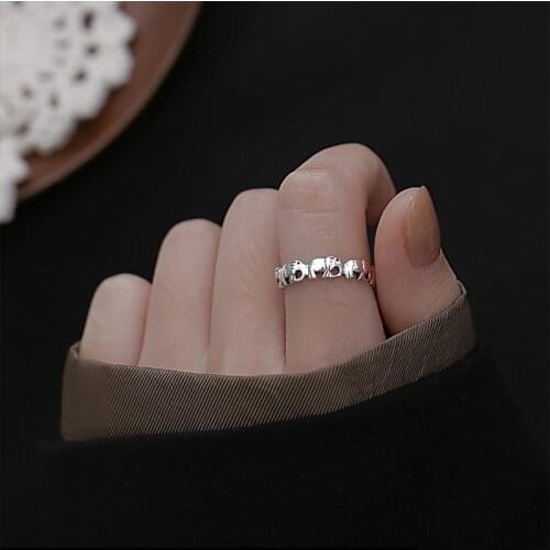 Elephant Open Rings For Women Girl Adjustable Korean Fashion Retro Design Female Hot Lady Party Wedding Gifts Jewelry BOYULIGE