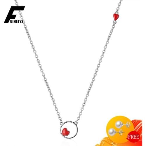 Bali Jelry Trendy Necklace 925 Silver Jewelry Heart-shape Pendant Accessories for Women Wedding Engagement Party Ornaments Gift