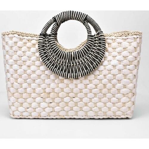 Hand basket shopping bag Bali Island Hand Corn straw Woven Bag Butterfly buckle Straw Bags Satchel Wind Bohemia Beach Bag