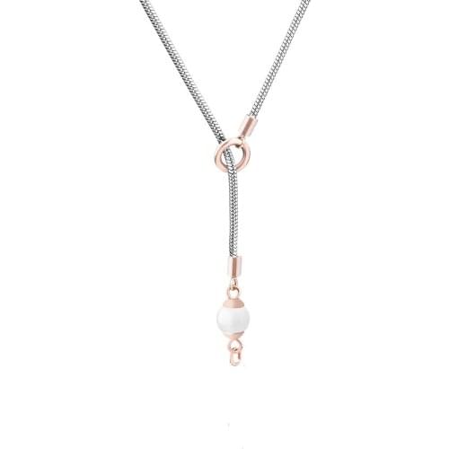 Runda 2020 Stainless Steel Rose Gold Anchor Charms Pendant for Women Fashion Necklace Chains Jewelry