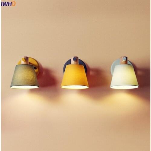 IWHD Nordic Modern Wall Lights For Home Lighting Bedroom Bathroom Wooden Creative LED Wall Lamp Sconces Wandlamp Apliques Pared