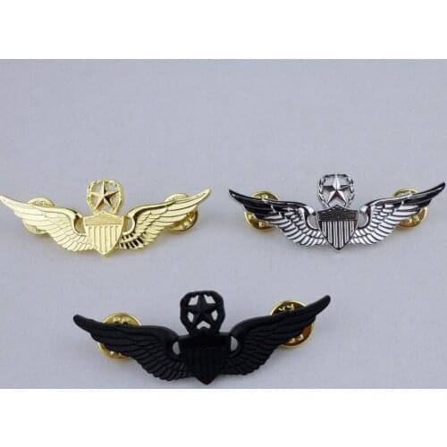 Three United States Army Master Aviator Badge Pin US pilot wings insignia