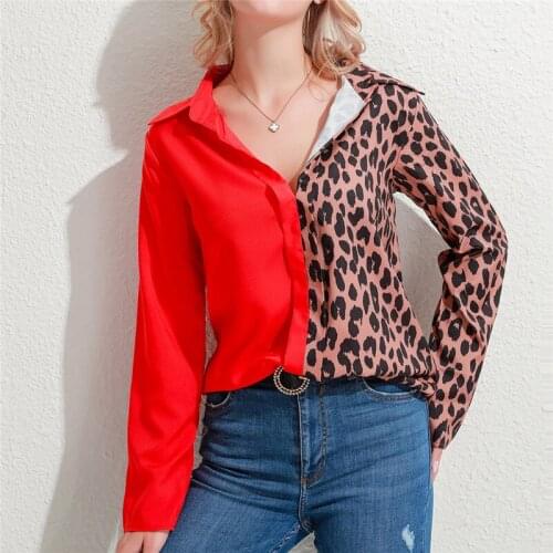 High Quality Ladies Chiffon Shirt Women Fashion Printed Leopard Shirt Casual Slim Blouse For Female Autumn Clothing Wholesale