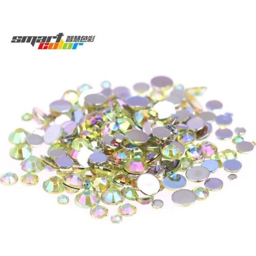 Yellow AB Color Many Size Acrylic Rhinestones Shoes Clothing Decorations Sparkling Newest Nail Art Decorations