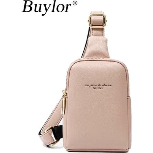 Buylor Women Chest Bags PU Leather Fashion Waist Bag Mini High Quality Sports Messenger Bag Women Belt Bag Coin Purse