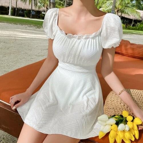 Ins style Japanese and Korean one-piece skirt swimsuit women Sexy French backless bikini swimsuit women