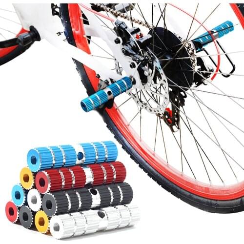 1 Pair Bike Pedals Axle Foot Rest Pegs Anti-Slip Aluminum Alloy BMX Mountain Road Cycling Bicycle Front Rear Socle Pedal
