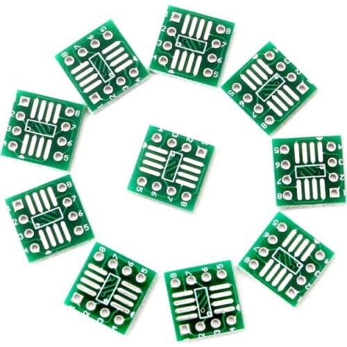 10/20/30/40/50/100 x SOP8 SSOP8 TSSOP8 to DIP8 Adapter Converter PCB Board
