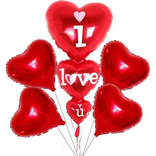 18inch Heart Red Balloons 36inch Red Heart Shaped Air Globos I Love You Ballons for Wedding Valentines Day Decoration Supplies
