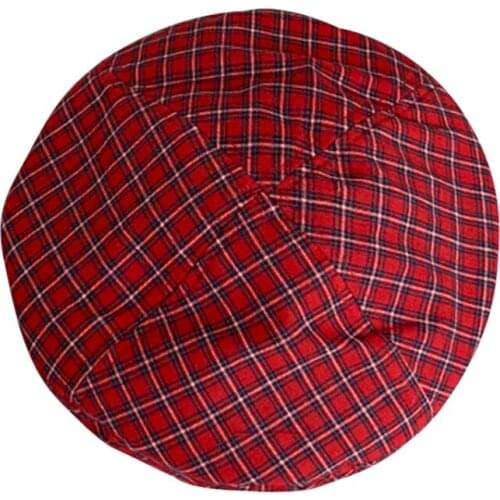 2019 Fashion Simple Unisex Plaid Pattern Beret Korean Style Cotton Painter Hat Classic Beret