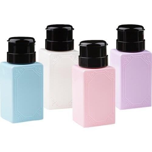 210ML Top Quality Empty Pump Dispenser Nail Polish Remover Bottle Liquid UV Gel Polish Nail Art Polish Clean Acetone Bottle