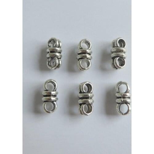 30pcs Jewelry Findings Antique Double Holes Charms Slider Spacer For 3mm Round Leather Cords