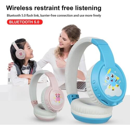 Wireless bluetooth headset Cartoon childrens bluetooth 5.0 hearphones supports online class microphone earphones