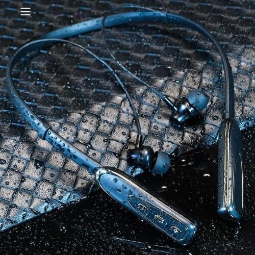 BL-01 Earphone In-ear Sweatproof ABS Wireless Neck Hanging Stereo Bluetooth 5.0 Headset for Sports