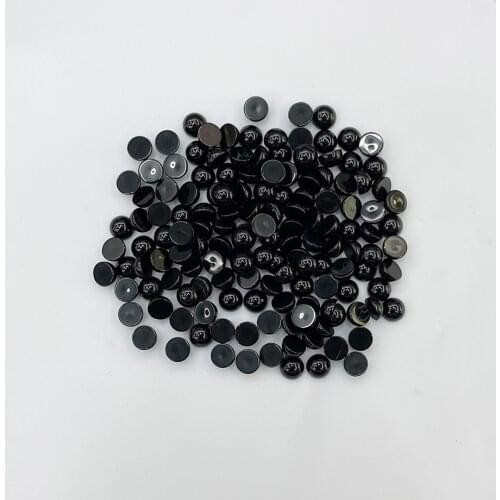 Fashion 6MM Natural black Stone Beads round cabochon for Jewelry making 50pcs DIY Ring Bracelet Necklace accessories wholesale