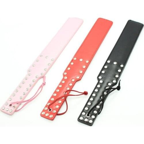 CamaTech 37.5CM Hand Spanking Ass Paddle PU Leather BDSM Policy Knout Fetish Slave Whip Flogger Couples Flirting Toys Adult Game