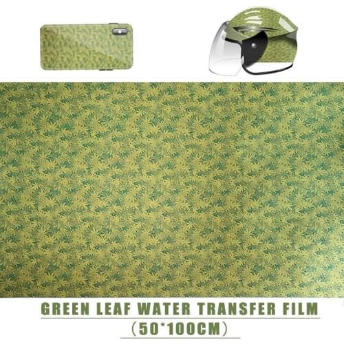 Green Leaves Water Transfer Hydrodipping Film Non Toxic Film Water Transfer Film Hydro Trim for Car Wheel Helmet Decor 50x100cm