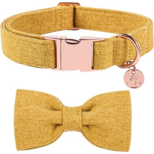 Unique Style Paws Cotton Fabric Dog Collar Bow Leash Set for Big and Small Dog Summer Spring Dog collar