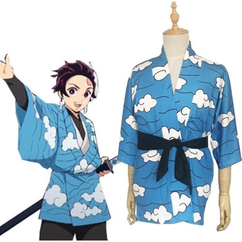 Demon Slayer Kimetsu No Yaiba Cosplay Costume Kamado Tanjirou Urokodaki Sakonji Kimono Only Anime Cosplay Costume