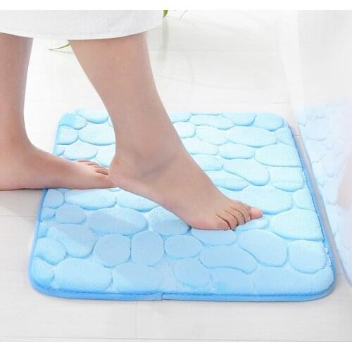 40x60CM Bathroom Mats Coral Fleece Memory Foam Rug Kit Toilet Bath Non Slip Mats Floor Carpet Set Mattress For Bathroom Decor
