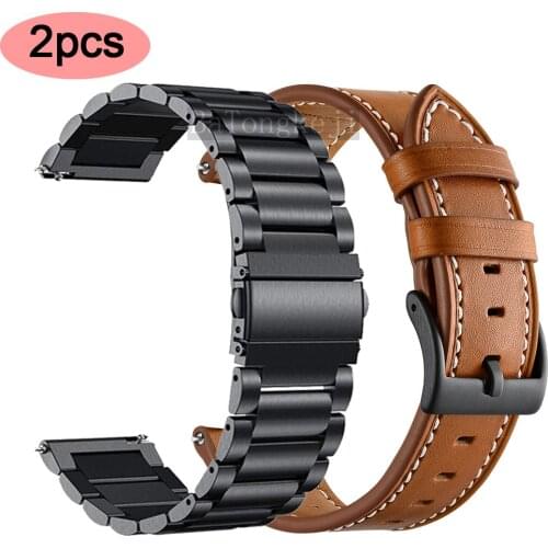 Leather Strap for Samsung Galaxy Watch Active 2 44mm Strap Watch Bands for Galaxy Watch Active2 40mm Smart Watch Band Women