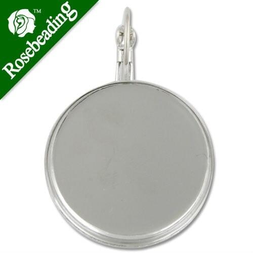 25MM Round Imitation Rhodium French Lever Back Earrings Blank/Base,fit 25MM glass cabochons,buttons,earring bezels