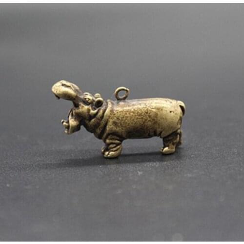 Copper Statue Chinese Pure brass hippopotamus small pendant