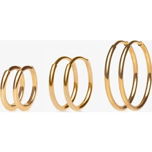 Trendy Round Circle Hoop Earrings for Women Girls Punk Small Gold Statement Stackable Earrings Hoops Fashion Jewelry Bijoux